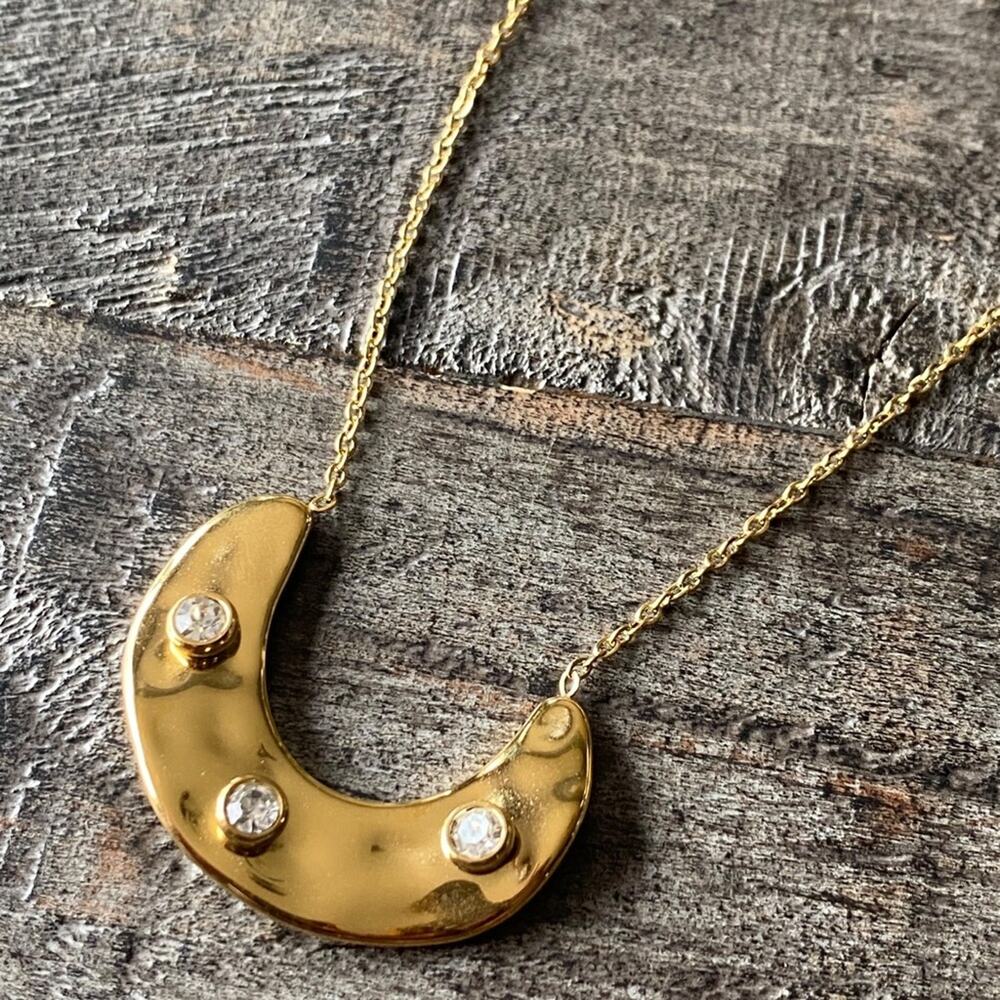 NEW Crescent Moon & Stars Statement Necklace